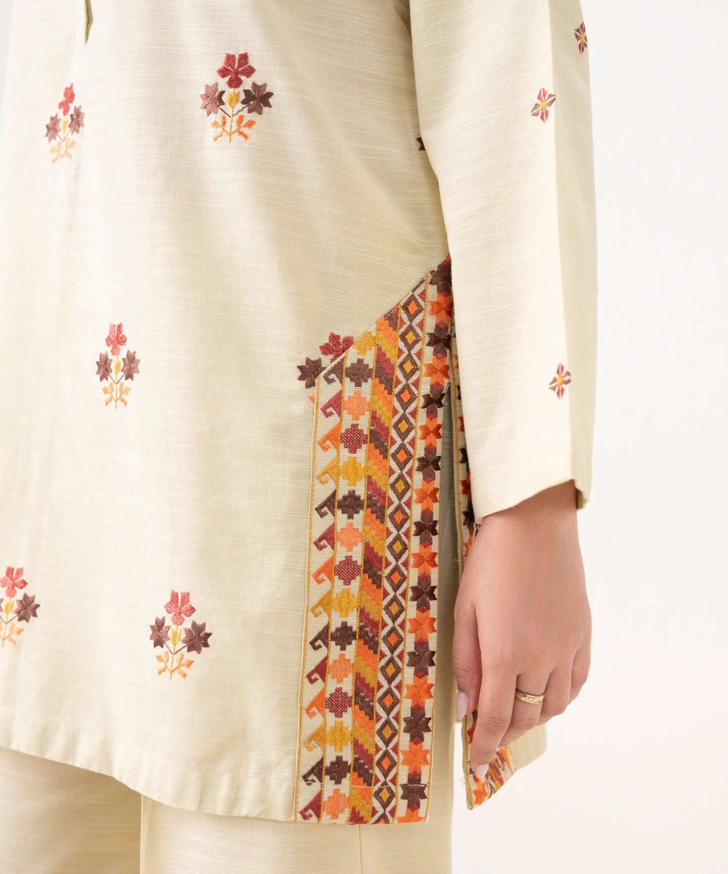#028 - Embroidered Light Khaddar Shirt