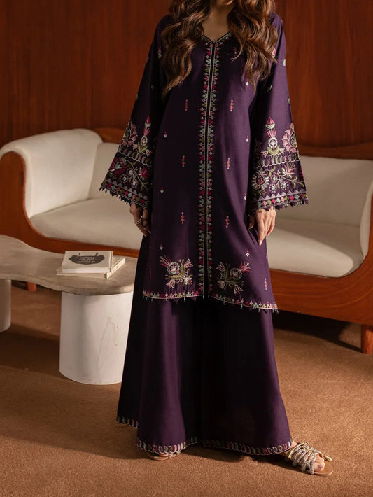 #013 - Pima lawn Embroidered Dress (2 Piece)