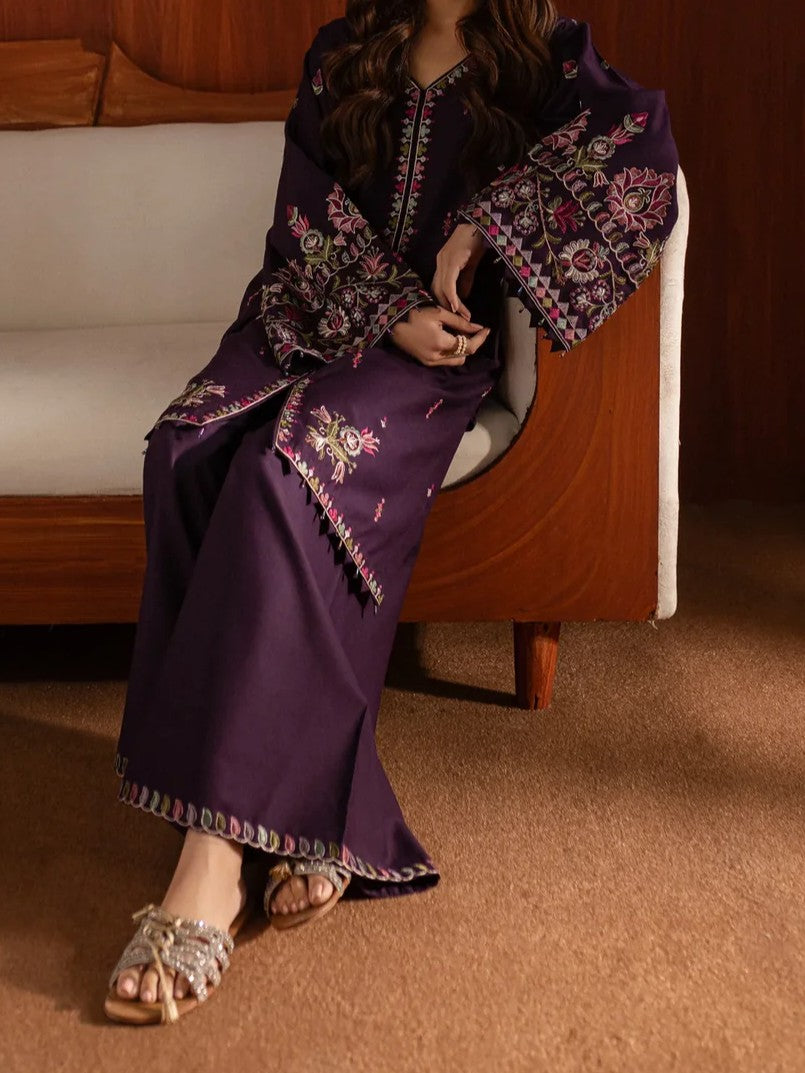 #013 - Pima lawn Embroidered Dress (2 Piece)