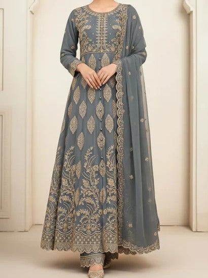 #0087 - Flared Maxi with trousers & Dopatta (SALE)