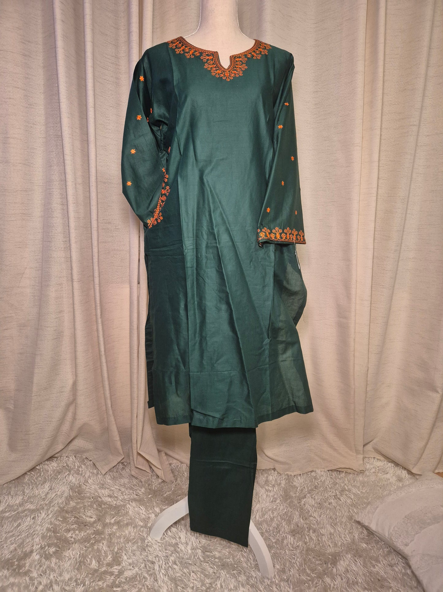 #046 - Embroidered Shirt and Trousers (2-Piece)