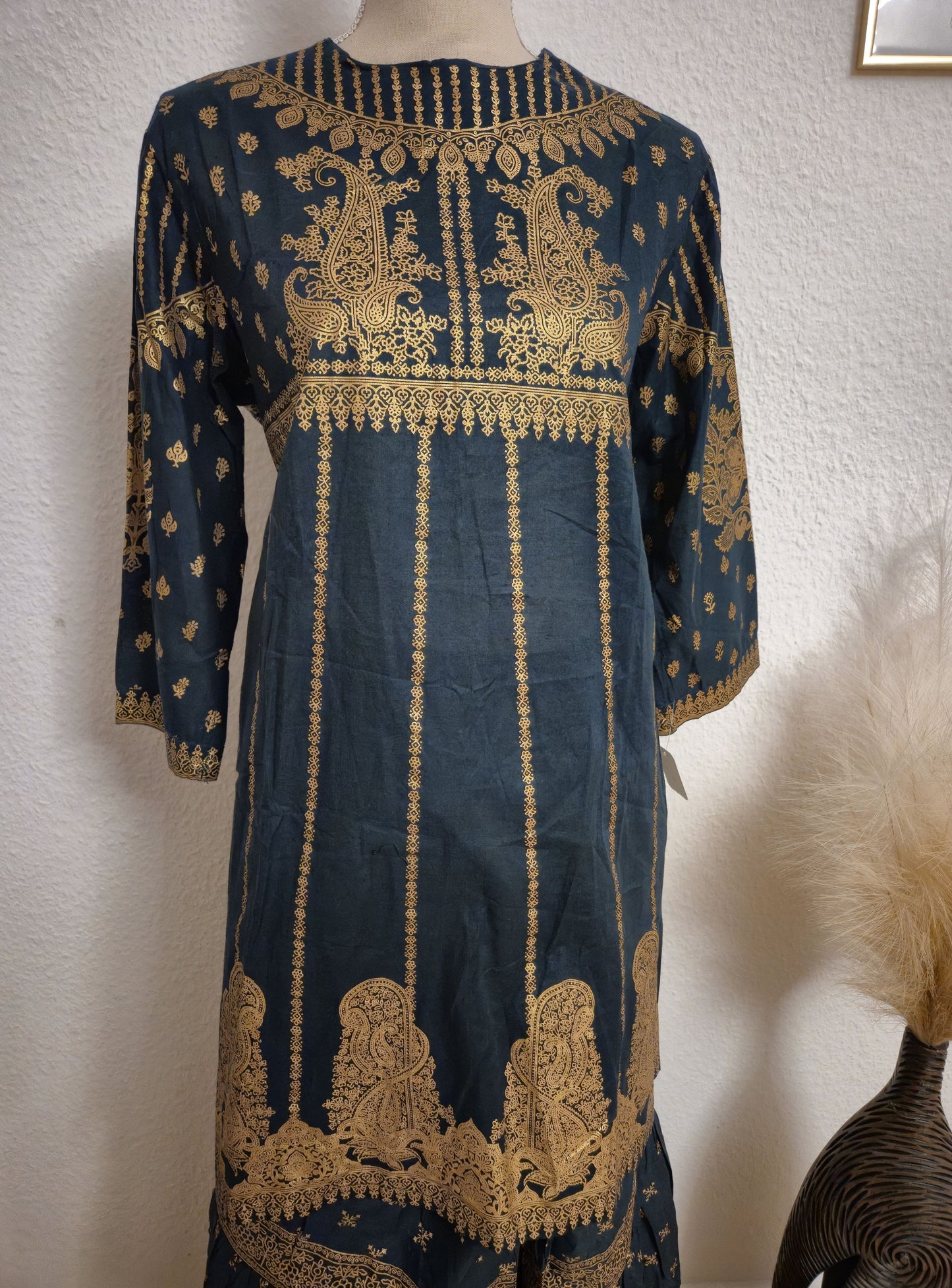 #013.1 -  Gold Pasted 2 Piece Dress