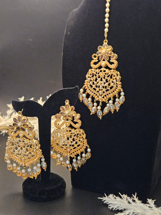 #00981 - Earrings with Forehead jewel (Bindiya)