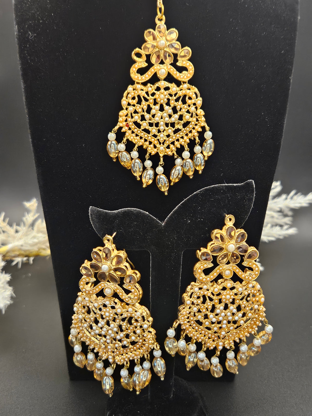 #00981 - Earrings with Forehead jewel (Bindiya)