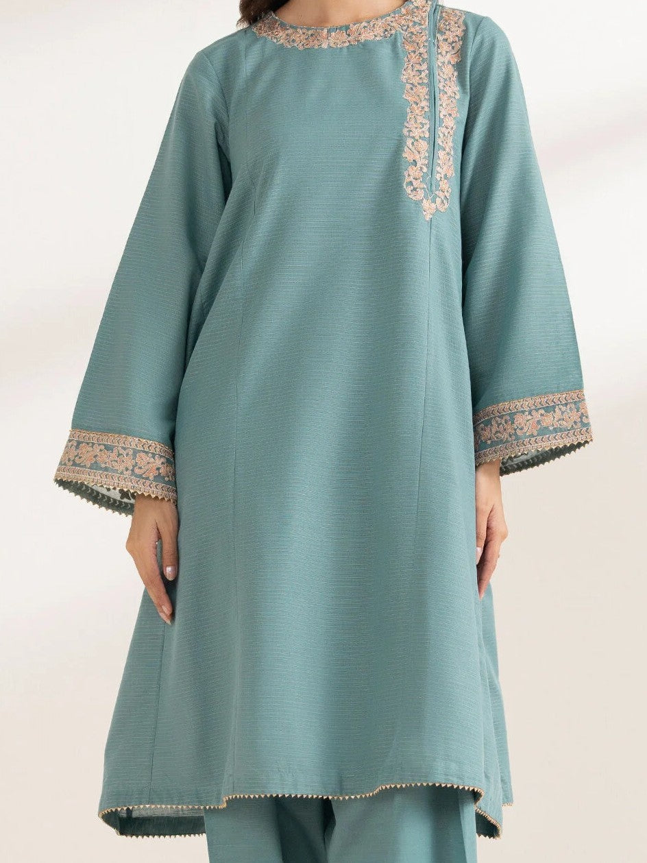 #022 - Embroidered Jacquard A-Line Shirt