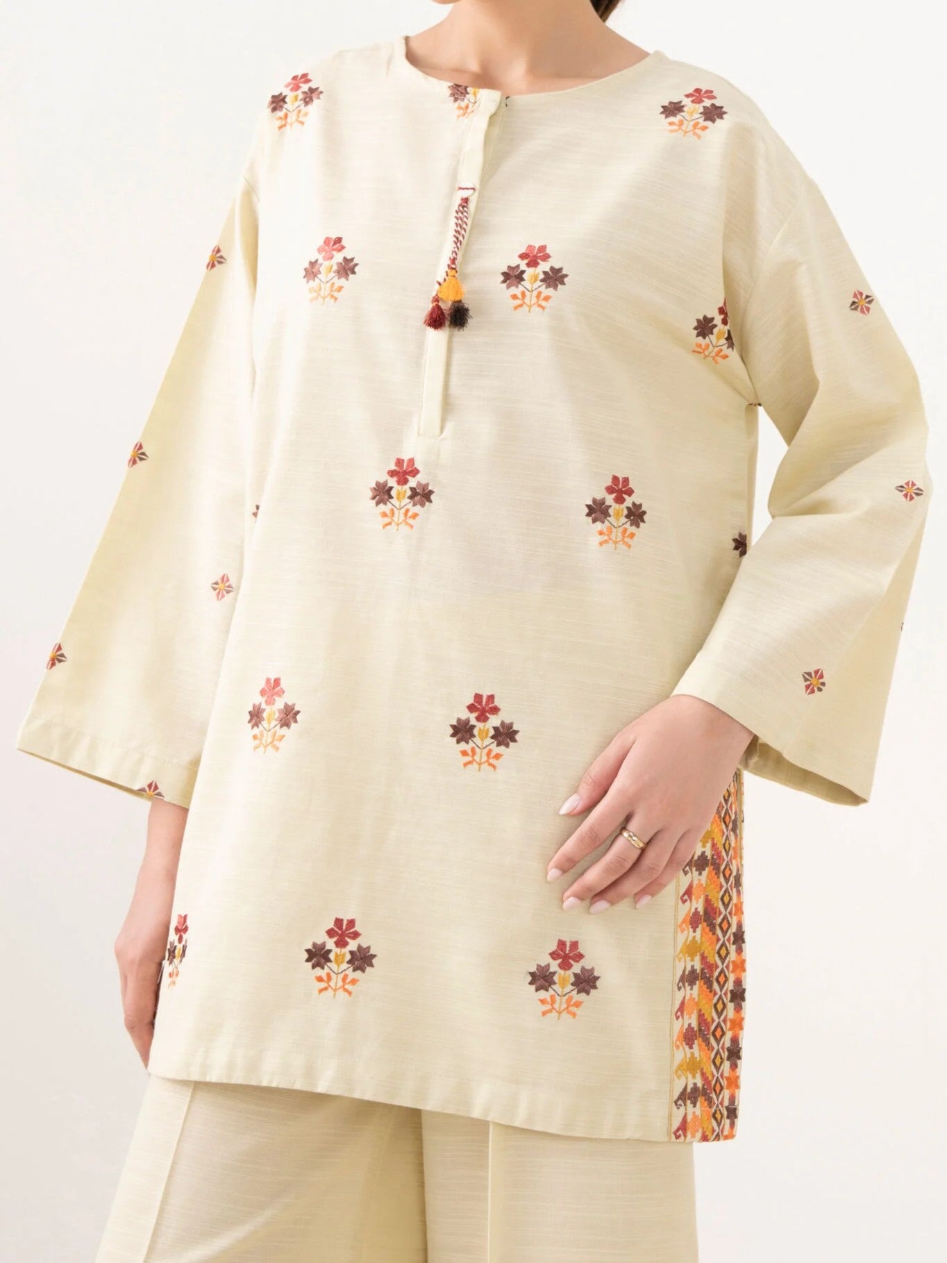 #028 - Embroidered Light Khaddar Shirt
