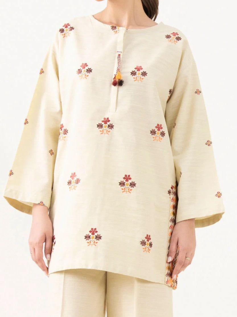 #028 - Embroidered Light Khaddar Shirt