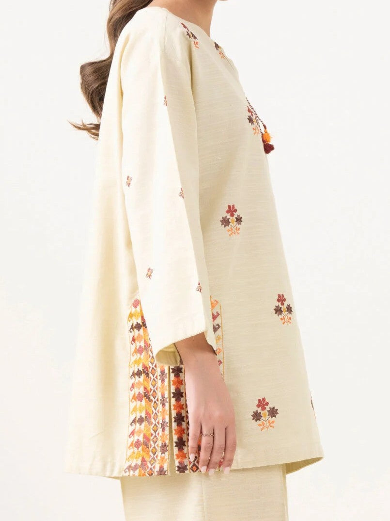 #028 - Embroidered Light Khaddar Shirt