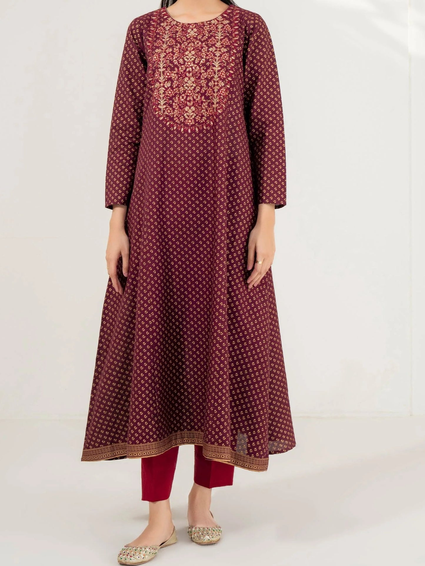 #007 - Khaddar Frock-Embroidered