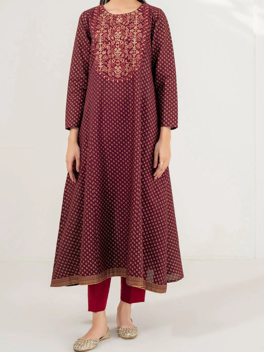#007 - Khaddar Frock-Embroidered