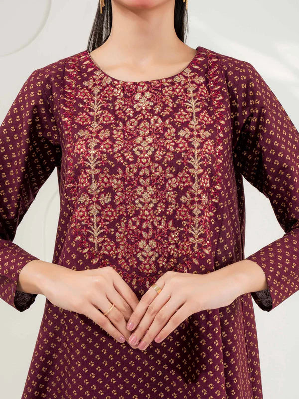 #007 - Khaddar Frock-Embroidered