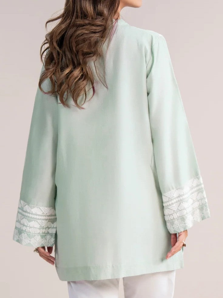 #0311 - Self Jacquard Embroidered Shirt (Kurti)