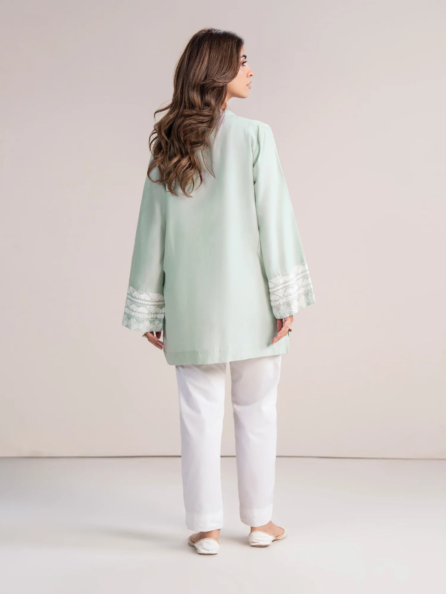 #0311 - Self Jacquard Embroidered Shirt (Kurti)