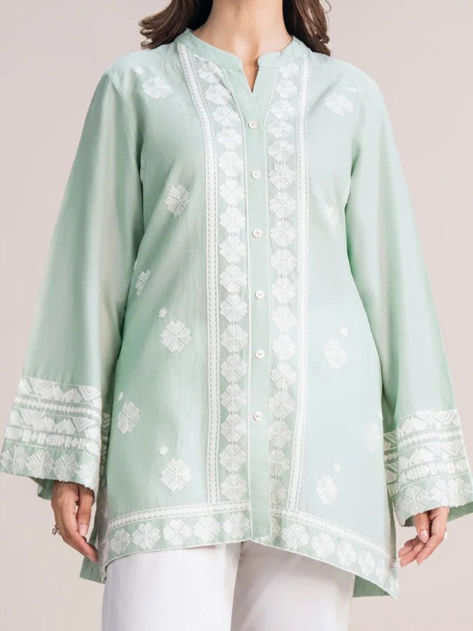 #0311 - Self Jacquard Embroidered Shirt (Kurti)