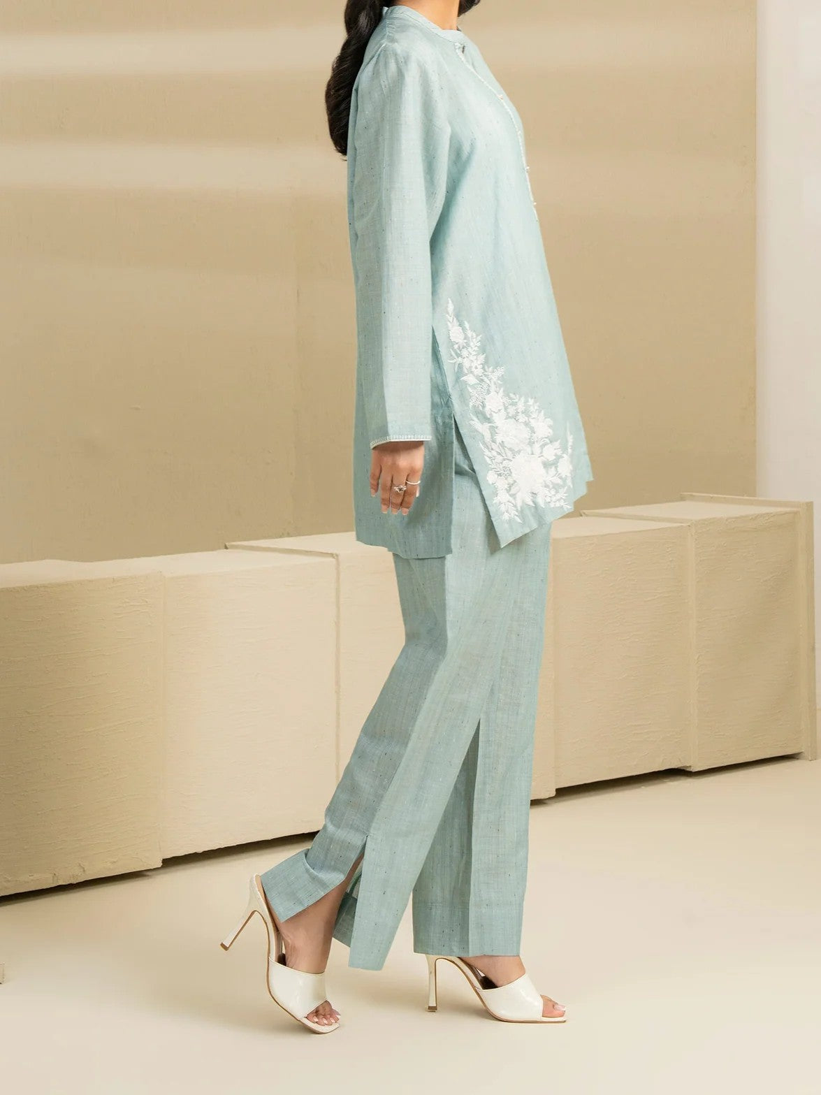 #008 - Yarn Dyed Co-ord Set-Embroidered (2 Piece)