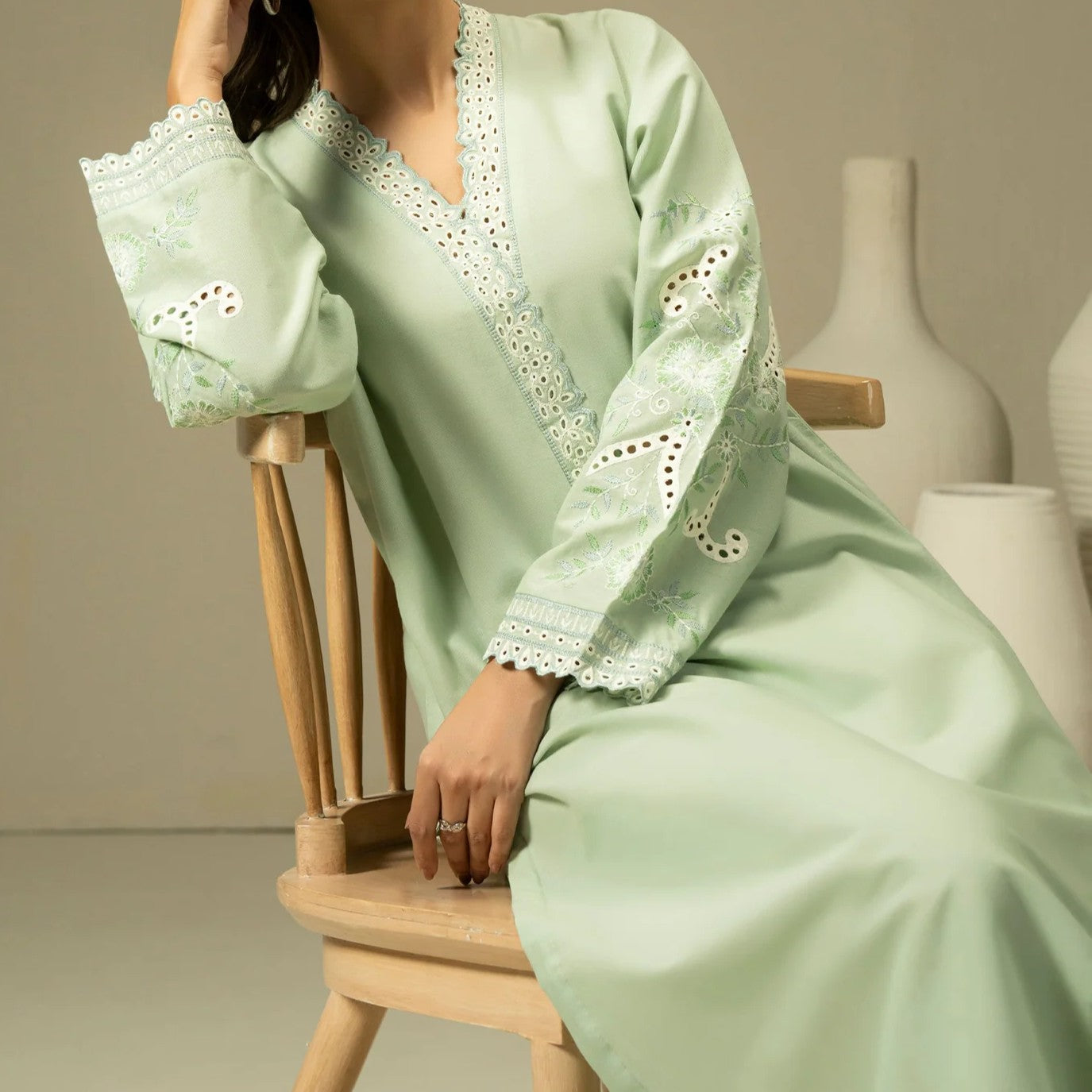 #023 - Hand woven Shirt-Embroidered