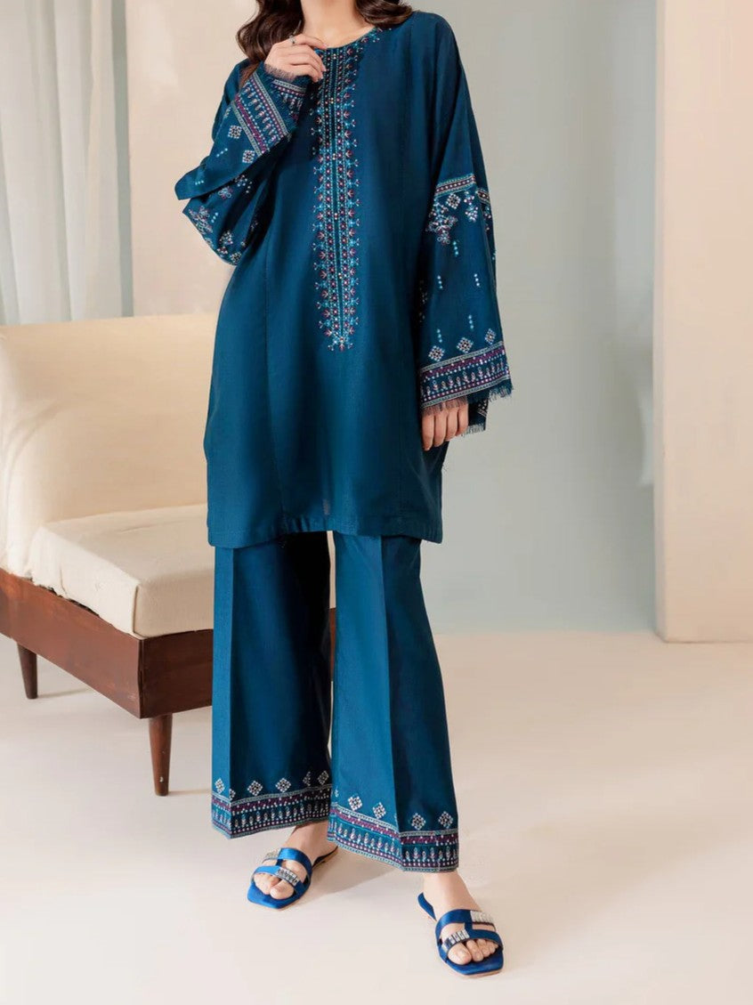 #012 - Pima lawn Embroidered Dress (2 Piece)